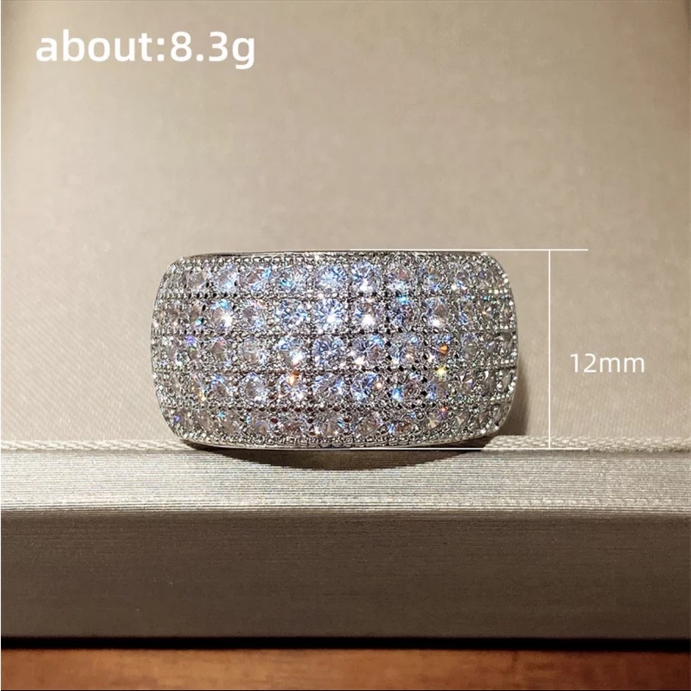 New 925 Silver Shine Luxury Wedding Ceremony Diamond Ring 💍 - Picture 5 of 6